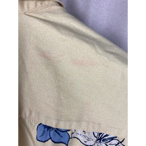 Campia Moda Men’s Large Hawaiian Camp Shirt Yellow Floral Golf Print Button Up - Picture 9 of 10